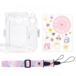 For Instax Mini 12 Photo Bag Transparent Protective Case Photo Storage Bag Shell Crystal Shell Strap Rope Sticker Sets