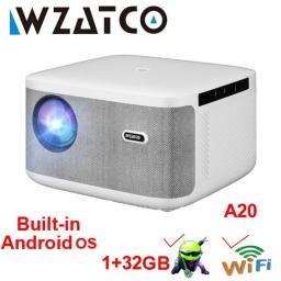 WZATCO A20 Digital Focus Full HD Projector 1080P WiFi LED Video Proyector Home Theater Android 32G Projector Movie Cinema Phone