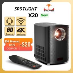 New Arrival BYINTEK X20 Portable Mini LED Smart Android Wifi Home Theater Video Projector For Full HD 1080P 4k Cinema Smartphone