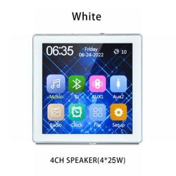 Smart Bluetooth Wall Amplifier Home Theater 4inch Touch Screen 2 Or 4 Channel Stereo Powerful Amp Module Support USB/TF/Fm Gifts