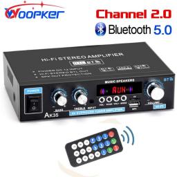Woopker AK35 HiFi Digital Amplifier 800W Channel 2.0 Bluetooth 5.0 Surround Sound Amp Speaker FM USB Low Distortion Home Car