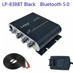With 12V3A Power+Audio Cable Lepy LP-838 MINI Digital Hi-Fi Car Power Amplifier 2.1CH Digital Subwoofer Stereo BASS Audio Player