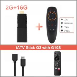Smart Black TV Stick 4K HDR Android TV 10 Allwinner H313  ATV HDR Portable 2.4G/5G WIFI BT5.0 OTG Media Player TV Box IATV Q3