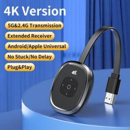 Unnlink 5G 4K TV Wireless WiFi Mirroring Cable HDMI Video Dongle Transmitter Adapter For IPhone Xiaomi Android IOS Miracast