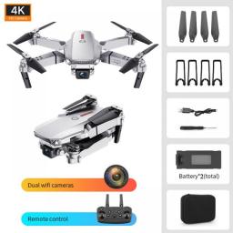 2023 New Quadcopter E88 Pro WIFI FPV Drone With Wide Angle HD 4K Dual Camera Height Hold Avoidance RC Foldable Drone Gift Toy