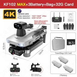 KF102 / KF102MAX Drone 4K Profesional With HD Camera 5G WiFi GPS 2-Axis Anti Shake Gimbal Quadcopter Brushless Motor Mini Dron