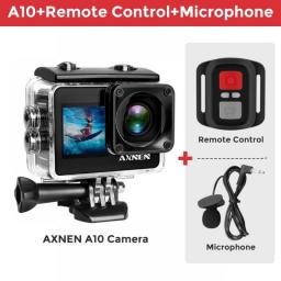 AXNEN A10 Action Camera Ultra HD 4K 30FPS 20MP Vlog Camera  Touch Screen Remote Control 1080P 60FPS EIS 30M Waterproof Sport Cam