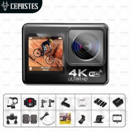 CERASTES 5K WiFi Anti-shake Action Camera 4K 60FPS Dual Screen 170° Wide Angle 30m Waterproof Sport Camera With Remote Control