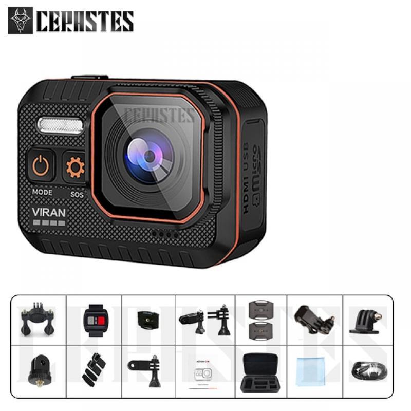 CERASTES Action Camera 4K60FPS with WiFi Remote 2.0" HD Screen Waterproof Ideal for Driving Recorder Diving and Outdoor Sports