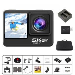 2023 New 5K Wifi Anti-Shake Action Camera 4K 60Fps Dual Screen Wide Angle 30M Waterproof Sport Camera With Remote Control