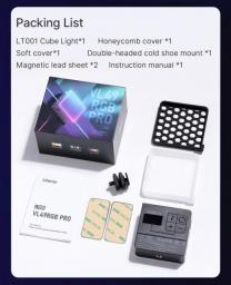 Ulanzi VL49 RGB PRO Updated Full Color LED Video Light 2500mAh 2500K-9000K Camera Light W Honeycomb Diffuser For Photography