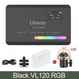 Ulanzi VL120 RGB LED Video Light Camera Light Full Color Rechargeable 3100mAh Dimmable 2500-9000K Panel Light Photo Studio Lamp