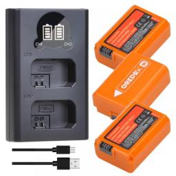 NP FW50 Battery Charger + NP-FW50 Battery For Sony A6000 A6400 A3000 A5000 A6500 A6300 A5100 NEX-3N SLT-A55V A7Rii ZV-E10L