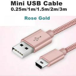 3M 1M 0.25M Mini USB 5 Pin Cable Mini USB To USB Fast Data Charger Short Cable For MP3 MP4 Player Car DVR GPS Digital Camera HDD