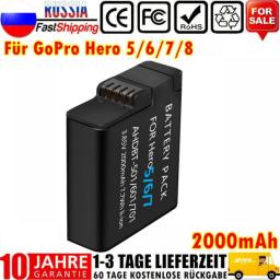 2000mAh Battery For GoPro Hero 5 6 7 8 AHDBT 501 701 801 Camera Battery