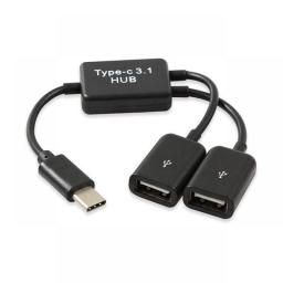 Type C OTG USB 3.1 Male To Dual 2.0 Female OTG Charge 2 Port HUB Cable Y Splitter