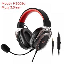 HAVIT H2008d Wired Gaming Headset With 3.5mm Plug 50mm Drivers Surround Sound HD Mic For PS4 PS5 XBox PC Laptop Gamer Headphone