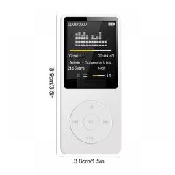 MP3 Player USB Charging Record Digital Display Screen Media Lossless Portable Pocket Sports Running Walking Music Play