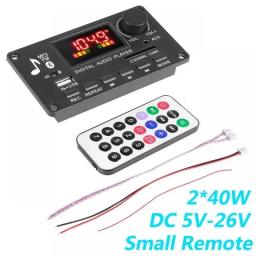 Amplifier MP3 Player Decoder Board DC 5V-26V Support Call Recording BT 5.0 Car FM Radio Module Support TF USB AUX 3.5 WAV