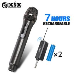 Wireless Microphone Rechargeable VHF Recording Karaoke Handheld 30m Range Wireless Dynamic Mic For Singing Church Home Party