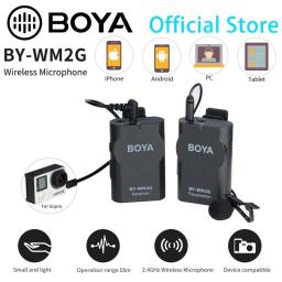 BOYA BY-WM2G 2.4GHz Condenser Wireless Lavalier Lapel Microphone For GoPro Hero 3 4 PC Android IPhone DSLRs Cameras Youtube Vlog