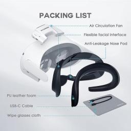 BOBOVR F2 Upgrade Active Air Circulation Facial Interface For Oculus Quest 2 Magnetic Connection Reduce Lens Fogging Soft Pad
