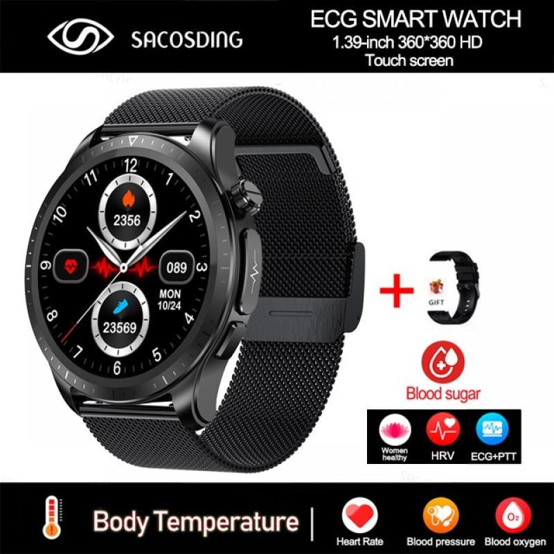 2023 New Blood Sugar Smartwatch 1.39 -inch 360*360 HD Touch Large Screen ECG Smart Watch Monitoring Non-invasive Blood Glucose