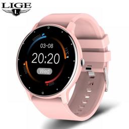 LIGE 2022 Smart Watch Ladies Full Touch Screen Sports Fitness Watch IP67 Waterproof Bluetooth For Android IOS Smart Watch Female