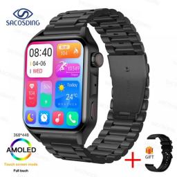 2023 New Smartwatch Mens AMOLED HD Screen Bluetooth Call IP68 Waterproof Heartrate Music Sport Women Smart Watch For Android IOS