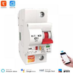 Tuya 40A 1P/2P/3P/4P WiFi Smart Circuit Breaker Automatic Switch Overload Short Circuit Protection With Alexa Google Home