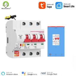 Tuya Smart 3P 16A-125A Remote Control WiFi Circuit Breaker/smart Switch/ Intelligent Automatic Recloser Alexa Goolge Compatible