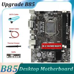 B85 Game Motherboard +SATA Cable+Switch Cable+Baffle+Thermal Grease LGA1150 DDR3 M.2 NVME DVI VGA HD For 4Th 1150 CPU