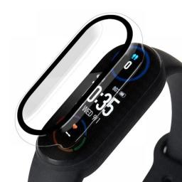 10D Screen Protector Soft Glass For Xiaomi Mi Band 7 6 5 4 Full Cover Protective Film For Miband 7 Pro 6 5 Case Strap Bracelet