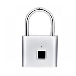 Keyless USB Charging Door Lock Fingerprint Smart Padlock Quickly Unlock Zinc Alloy Metal Self-imaging Chip 10 Fingerprints