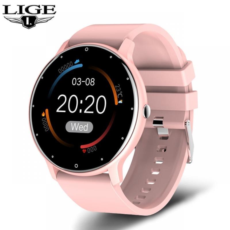 LIGE 2022 Smart watch Ladies Full touch Screen Sports Fitness watch IP67 waterproof Bluetooth For Android iOS Smart watch Female