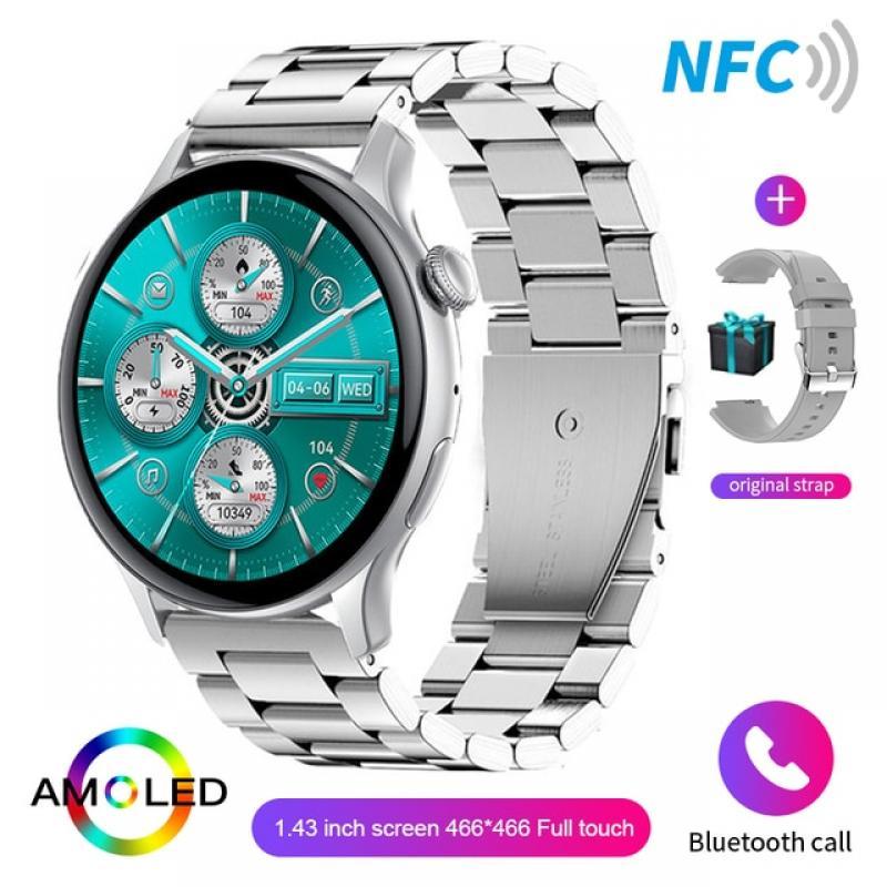 2023 NFC Smart Watch Men 466*466 AMOLED 1.43" HD Screen Always Display Time Bluetooth Call Waterproof Smartwatch For Android ios