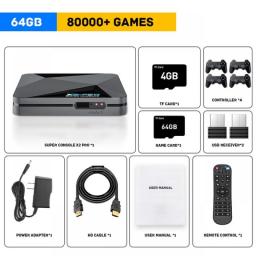 Super Console X2 PRO Has 100K+ Games, Compatible With 70+ Emulators,Retro Game Console Support 4K UHD, 2.4G+5.0 GWifi，BT 5.0