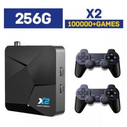 KINHANK Super Console X2 100000 Game Retro Game Console Suppport PSP/PS1/Sega Saturn/DC/MAME Kid Gift Smart TV Box With Gamepads