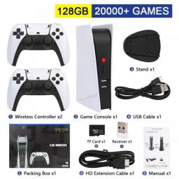 NEW M5-PS5 Video Game Console 2.4G Wireless Gamepads Controller 64GB/128GB 20000 Free Games Box 4K TV Out For PS1/CBA/MD/FC/SFC
