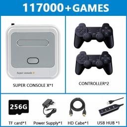 Retro Gaming Console Super Console X With 110000 Retro Games For PSP/PS1/DC/MAME Multi-player Arcade Game Console Max To 256G