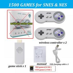 SF900 Video Game HD TV Retro Console For Super Nintendo SNES NES 1500 Classic Games Mini Portable Game Stick Wireless Controller