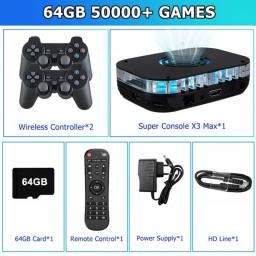 TSINGO Super Console X3 Max Retro Gaming Player Dual System Emulator 65000+ Games For SS/PSP/PS1/DC WiFi HD Android TV Media Box