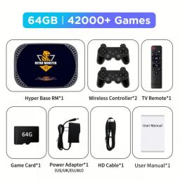 Retro Video Game Console For PS1/PSP/N64/DC/SS/MAME/CD Amlogic S905X4 4K HD TV/Game Box 70+Emulators 48000+Games With Controller