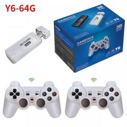 Y6 Video Game Console Retro Game Stick 2.4G Wireless Emuelec4.3 Controllers Gamepad Game Box 4K TV HD Output 10000+ Games Gifts
