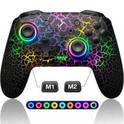 9 RGB Light Wireless Controller For Nintendo Switch/OLED/Lite/Android/IOS/ PC With Programmable Keys Switch Gamepad