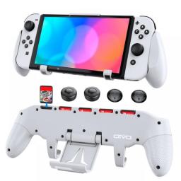 OIVO For Switch/Switch OLED Grip Holder Adjustable Stand Handle Asymmetrical Controller Holder 5 Card Slots For Nintendo Switch