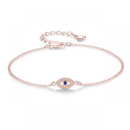KALETINE Lucky Evil Eye Bracelet 925 Sterling Silver Bracelets For Women Blue Stone CZ Turkey Adjustable Men Jewelry KLTB099