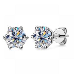 Butterflykiss Real 1 CT D Color Moissanite Stud Earrings For Women Top Quality 925 Sterling Silver Sparkling Wedding Jewelry
