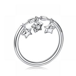 BAMOER 925 Sterling Silver Glittering Heart Clear CZ Anel Female Ring Women Wedding Engagement Jewelry SCR215