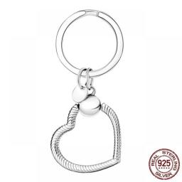925 Sterling Silver Moment Key Ring Small Bag Heart Charm Holder Fit Charms Silver 925 Original Bracelets For Jewelry Keychain